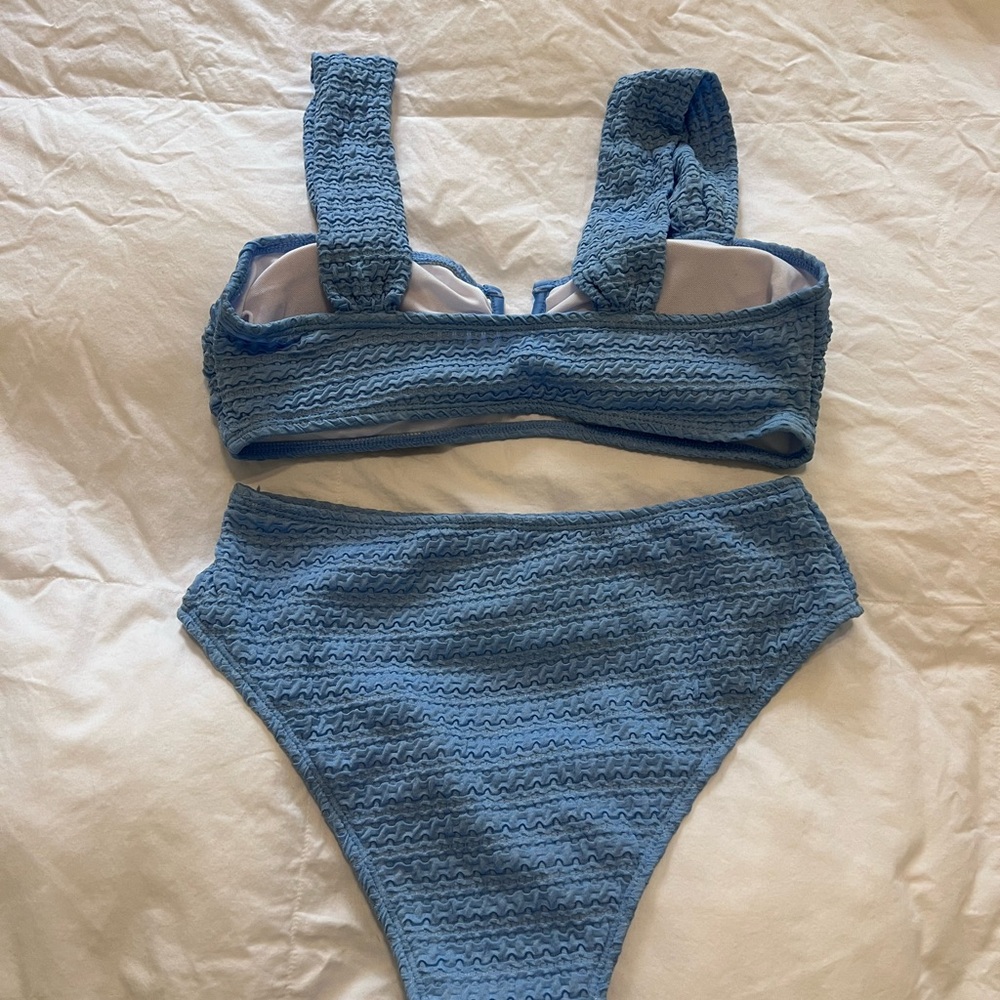 Blue Textured Bikini Set - Picture 2 of 2